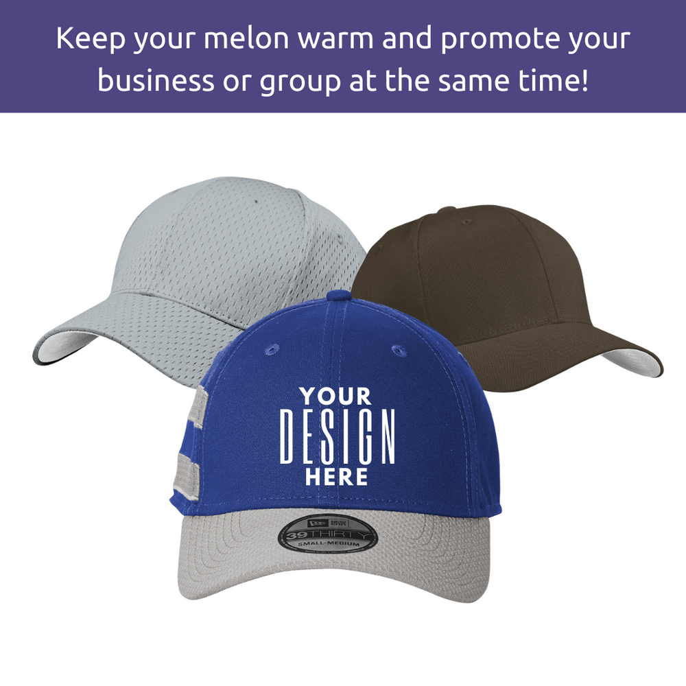 Keep your melon warm and promote your business or group at the same time